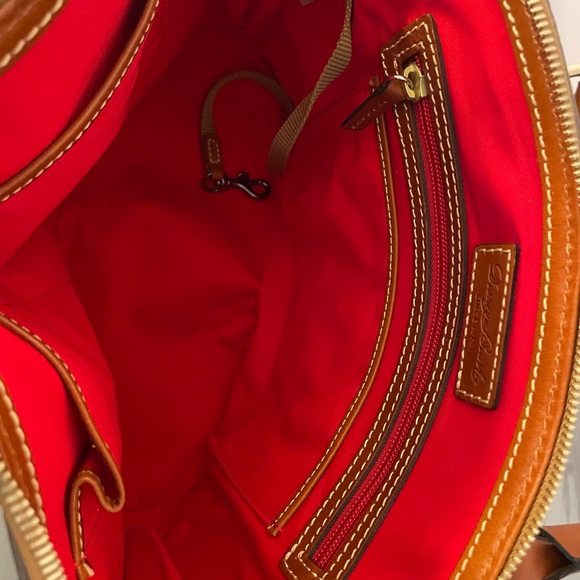 Dooney & Bourke Darcy Satchel. Elephant/Grey/Mushroom and Brown Leather Bag - Picture 7 of 7